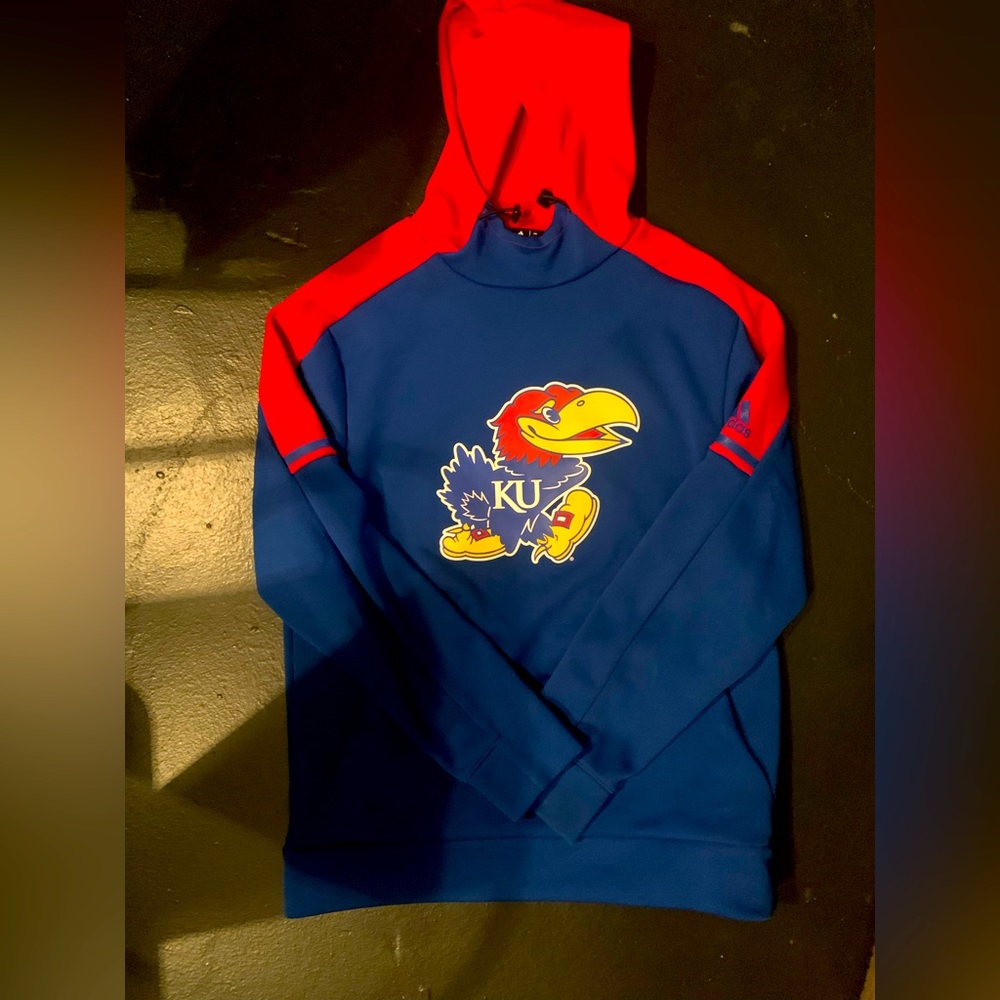 Kansas Jayhawks Adidas Mens Hoodie Size Medium